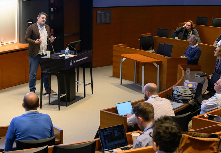 2023 Labor & Public Economics Conference Organizer Chris Neilson, presenting on “Student Choices and the Return to College Major and Selectivity”